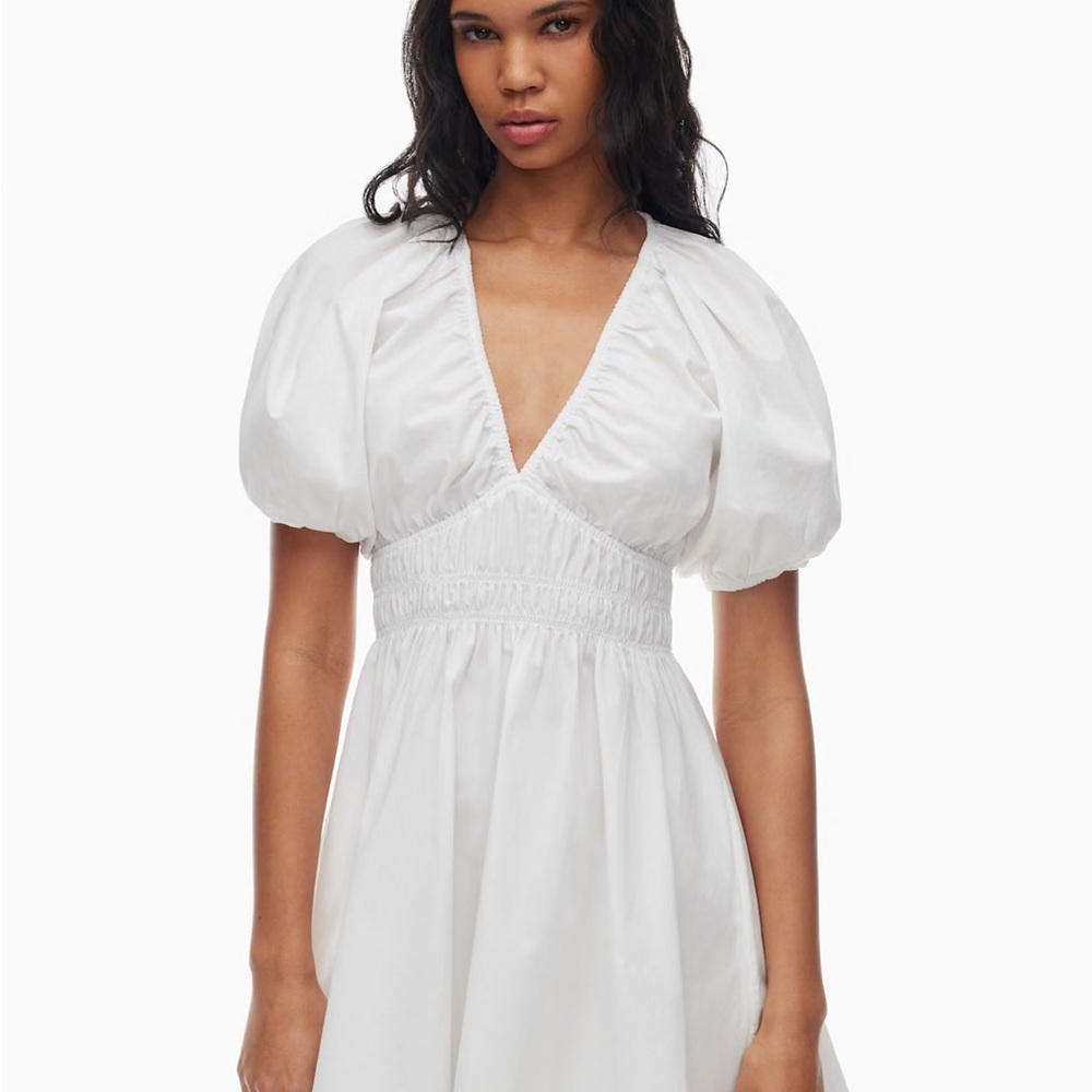 Aritzia Wilfred White Mason Poplin Dress